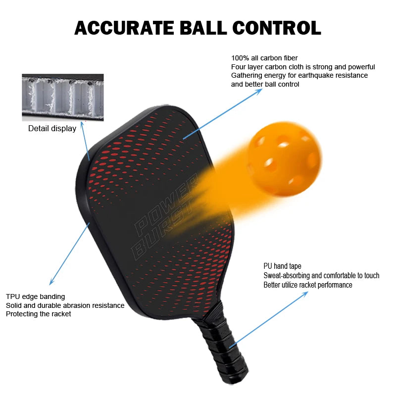 Professional Carbon Fiber Pickleball Paddle for Adults