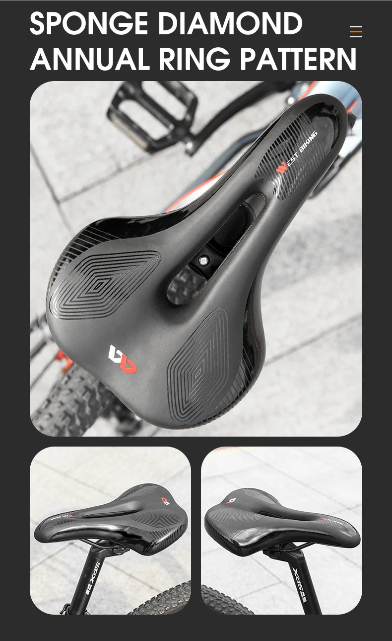 🚴♂️ WEST BIKING Gel Silicone Bicycle Saddle – Ultimate Comfort & Shock Absorption | Breathable, Hollow MTB & Road Bike Seat 🌟