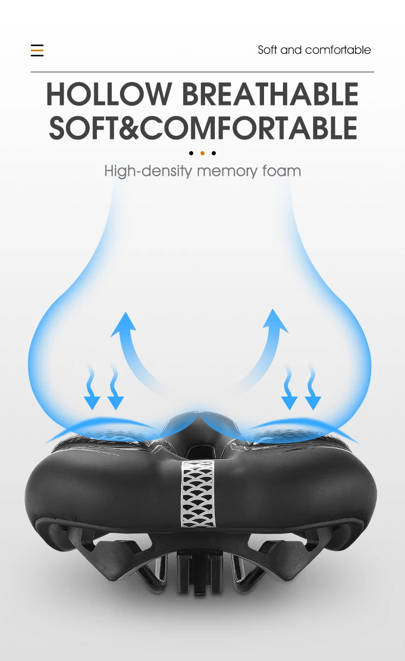 🚴♂️ WEST BIKING Gel Silicone Bicycle Saddle – Ultimate Comfort & Shock Absorption | Breathable, Hollow MTB & Road Bike Seat 🌟