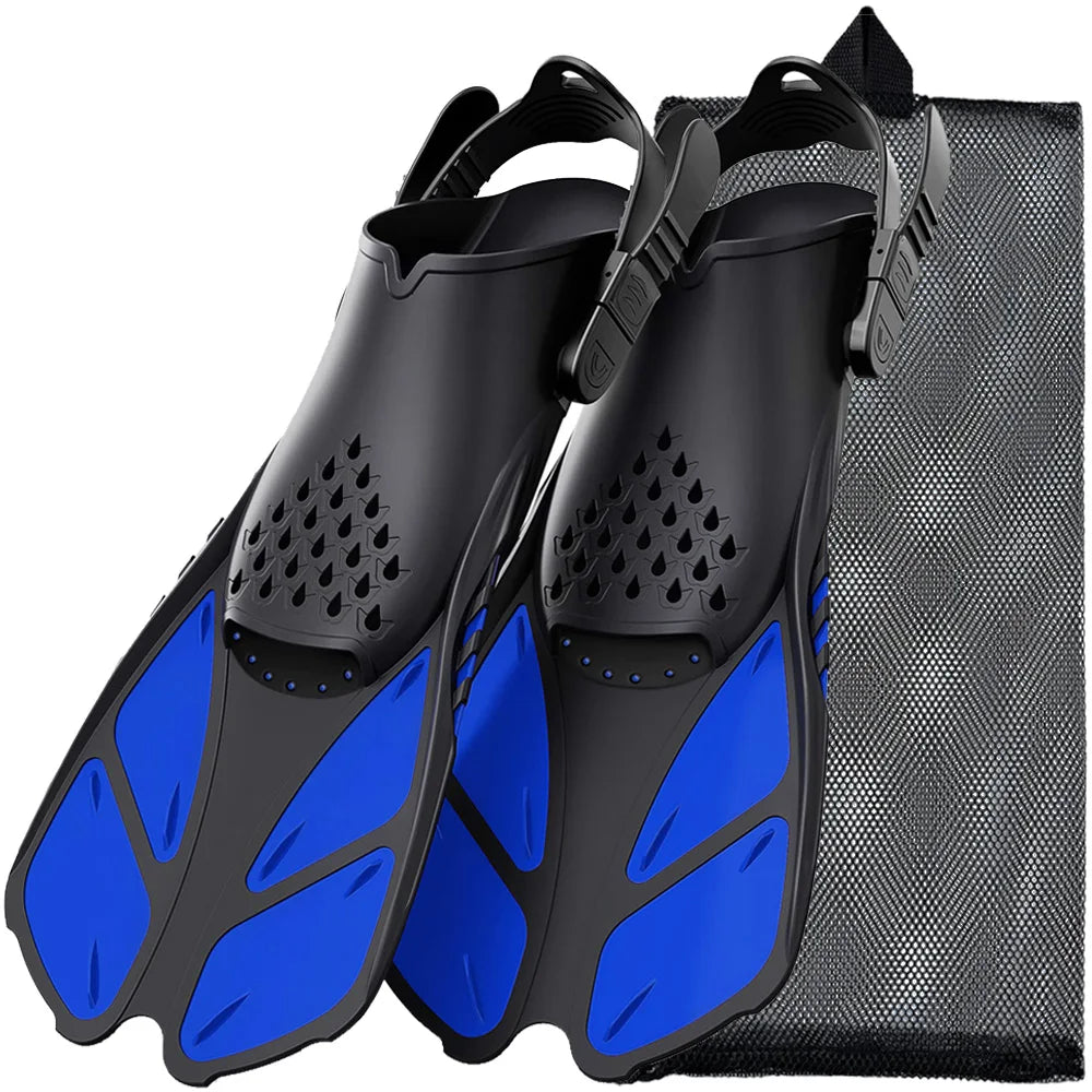Adjustable Silicone Snorkel Fins for Adults Travel Size