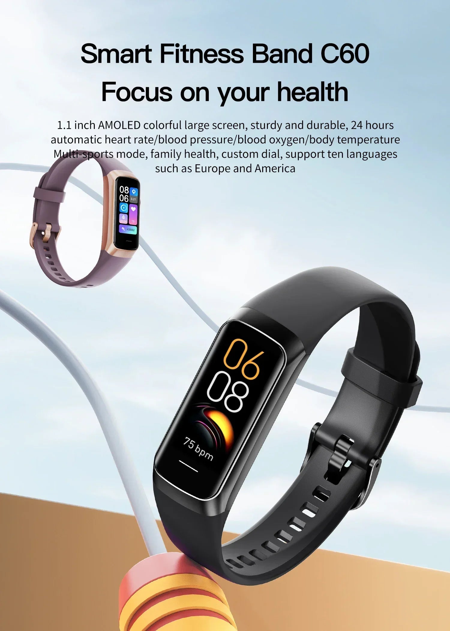 đ 2024 AMOLED Smart Watch â Men & Women Fitness Tracker | Heart Rate & Waterproof đ