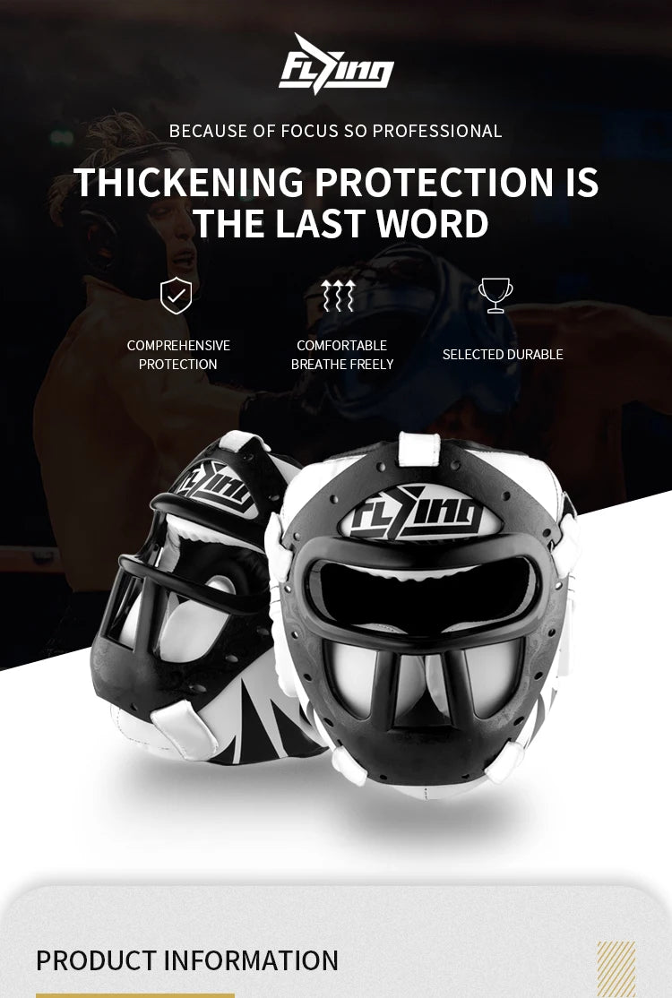 Kids/Adults MMA Muay Thai Boxing Helmet w/ Mask – Taekwondo Martial Arts Sparring Headgear