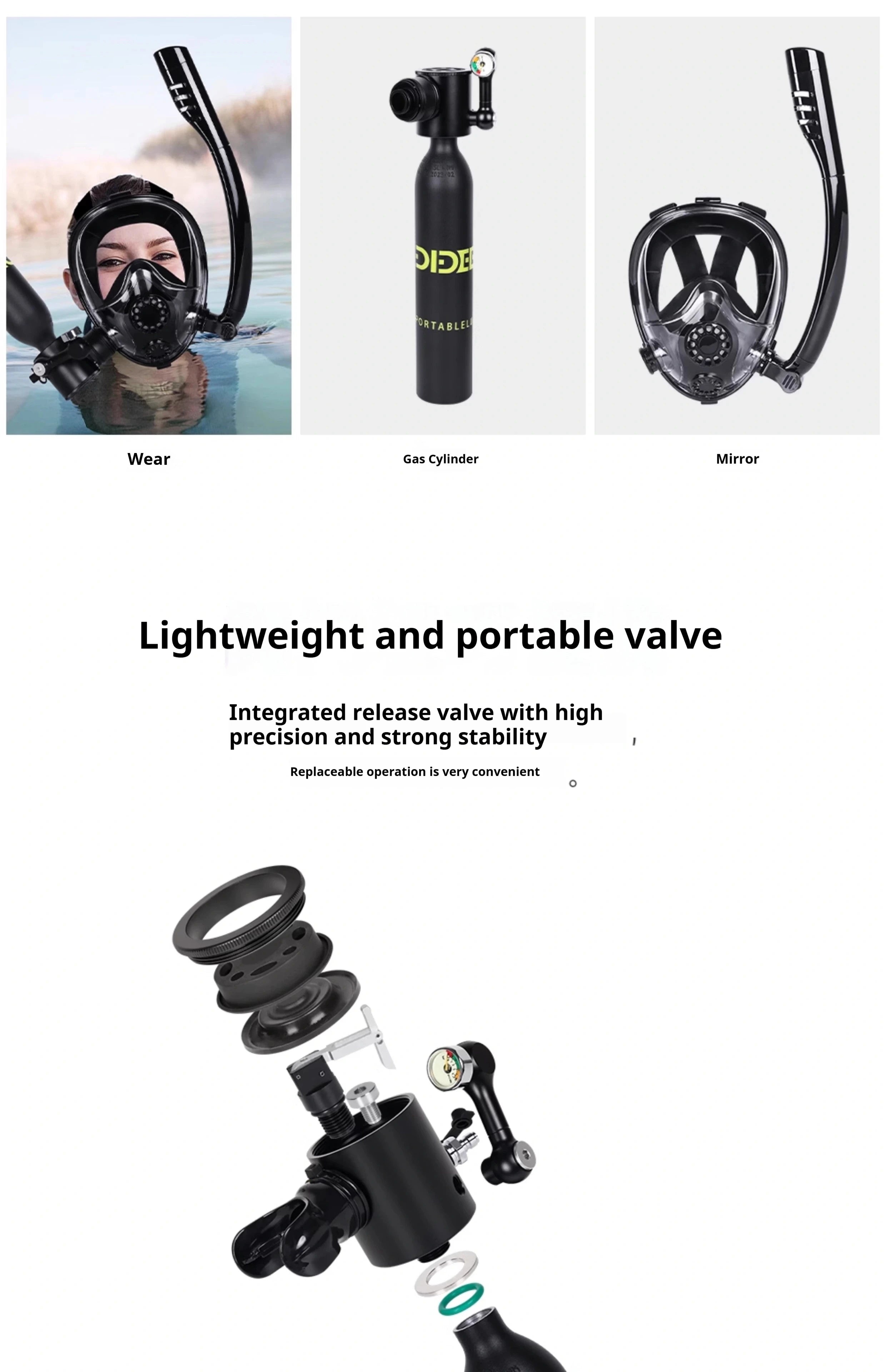 đ Mini Scuba Diving Tank with Sub Mask â Portable 0.5L Underwater Breathing Kit for the Whole Family đââïž