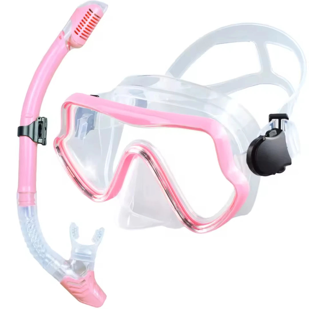 Adult Scuba Diving Mask Snorkel Set with Glass Lens