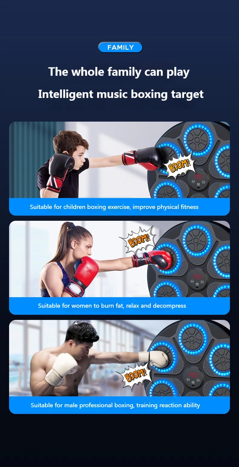 Smart Bluetooth Music Boxing Machine – Wall-Mounted Electronic Punching Trainer for Gym & Home
