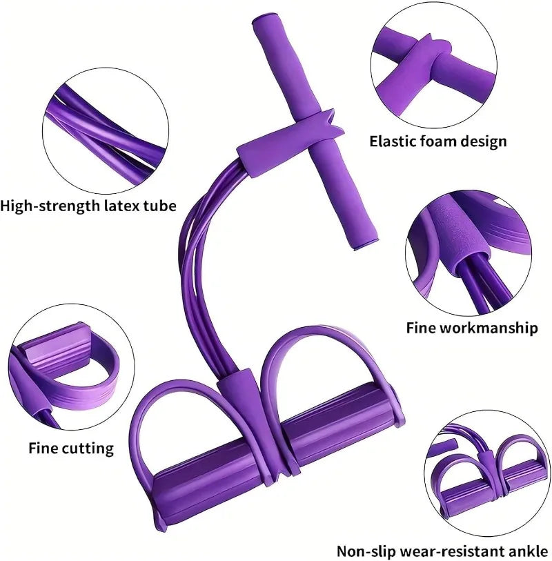 Unisex 4-Tube Resistance Bands for Full-Body Workout