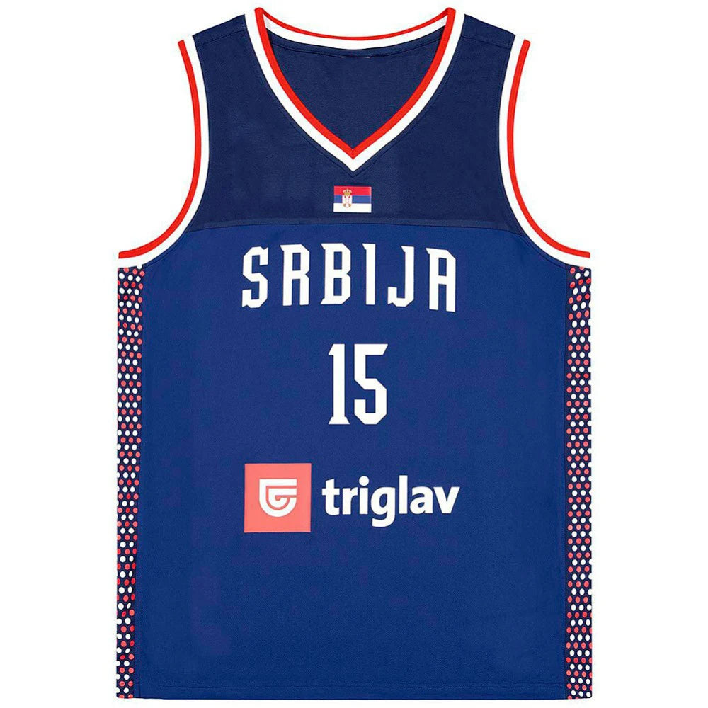 2024 Srbija 15 Jokic Basketball Jersey Navy White