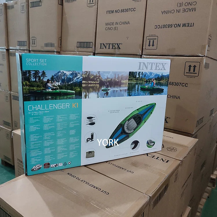 đŁââïž Adventure-Ready Inflatable Kayak â Single Person Fishing & Water Sports Raft | Includes Paddles đ