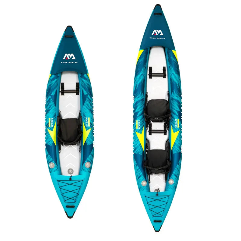 đŁââïž AQUA MARINA 1-2 Person Inflatable Boat | Sport Kayak Model STEAM | PVC Dinghy Raft with Pump & Seats
