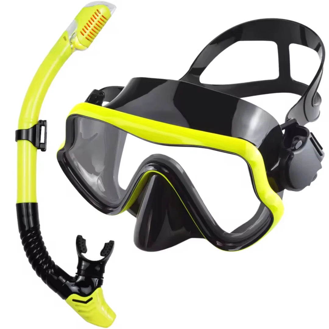 Adult Scuba Diving Mask Snorkel Set with Glass Lens