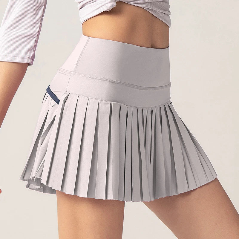 Women's High Waist Pleated Tennis Skirt with Pockets