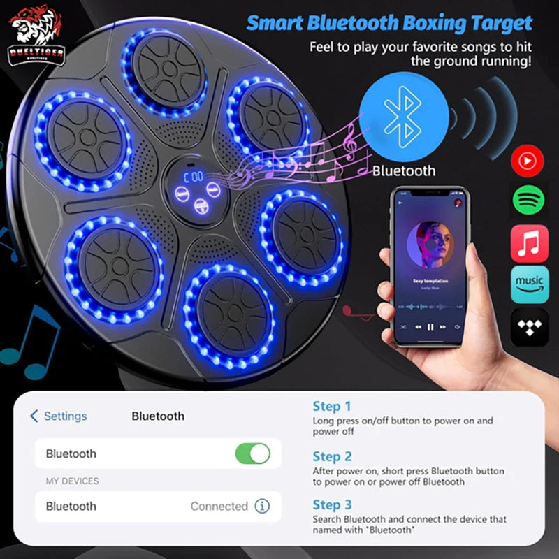 Smart Bluetooth Music Boxing Machine – Wall-Mounted Electronic Punching Trainer for Gym & Home