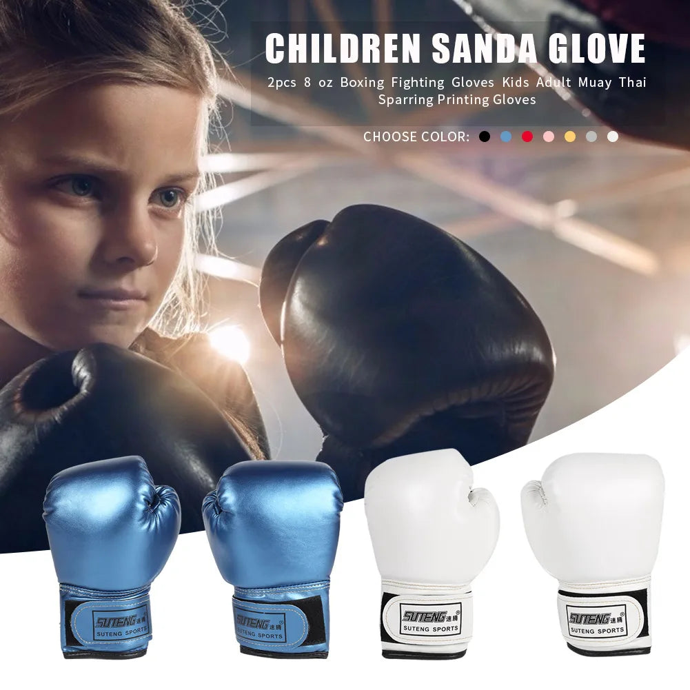 2pcs Professional Muay Thai Boxing Gloves - PU Leather, Breathable Training Mitts for Kids đ„