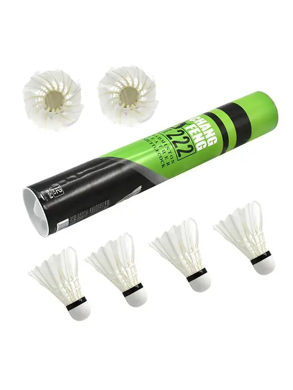12-Pack Goose Feather Badminton Shuttlecocks Set