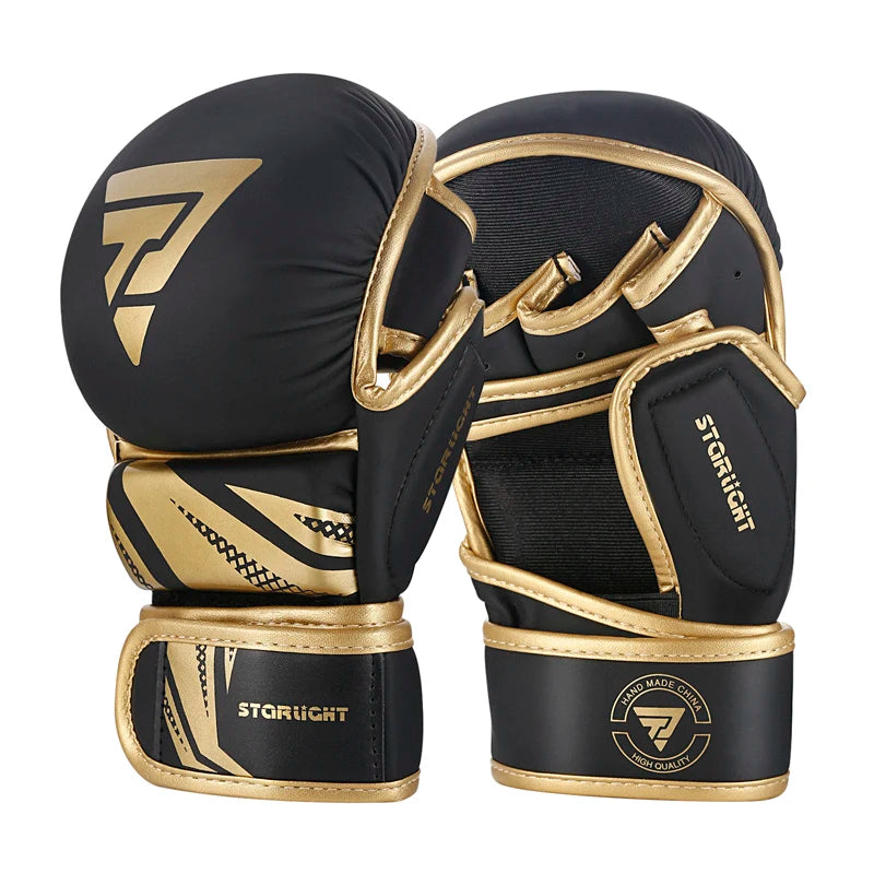 Half Finger Professional Boxing Gloves – PU Leather MMA, Karate, Muay Thai Training Gloves for Men