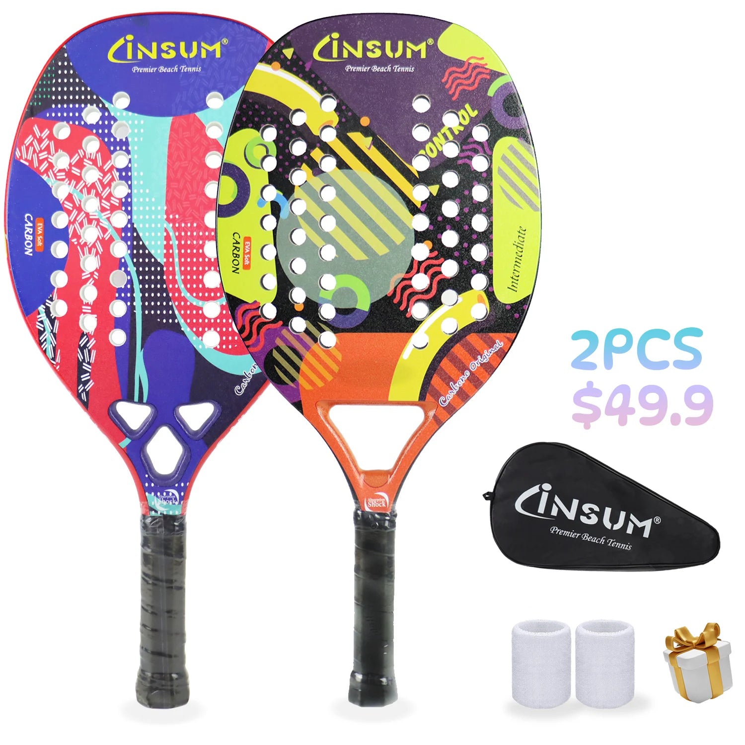INSUM Beach Tennis Racket with EVA Foam Core