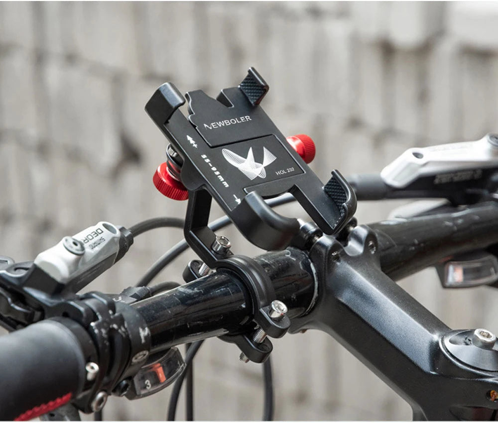 đŽââïž NEWBOLER MTB Phone Mount Stand â 360° Rotatable Aluminum Adjustable Bike Holder | Non-Slip Cycling Bracket đ±