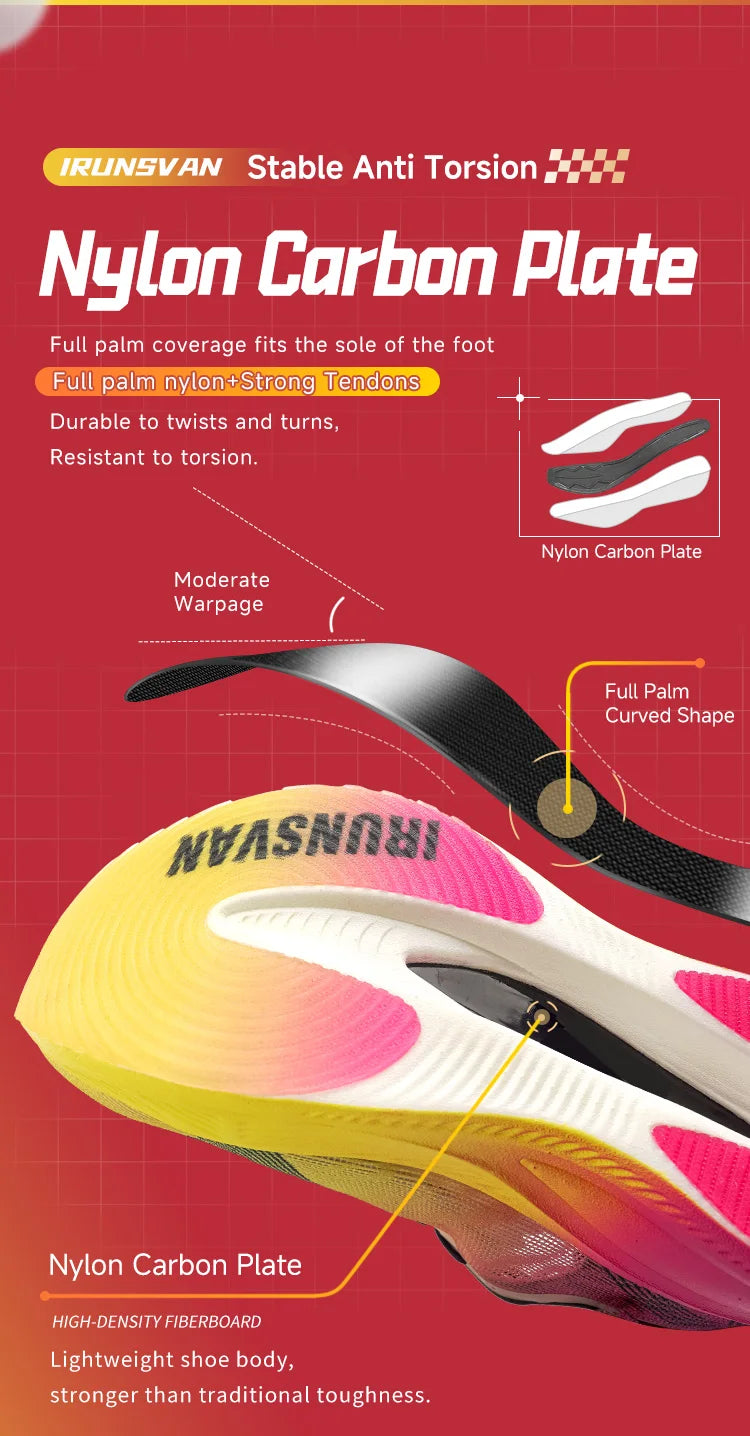 đââïž IRUNSVAN Carbon Plate Marathon Running Shoes - Professional, Ultra-Light, Shock-Absorbing Sneakers for Men đââïž