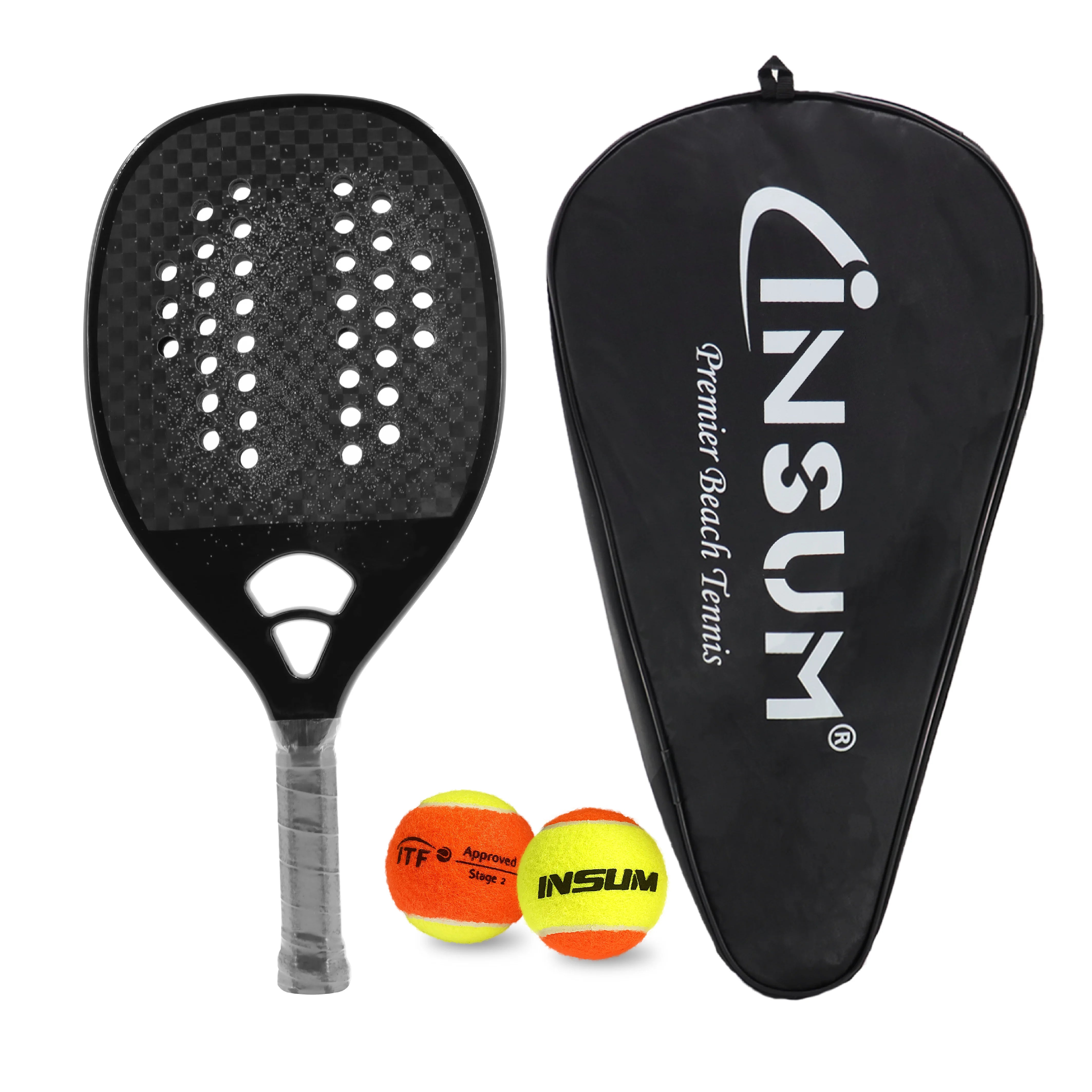 Carbon Fiber Beach Tennis Racket with Grit Face