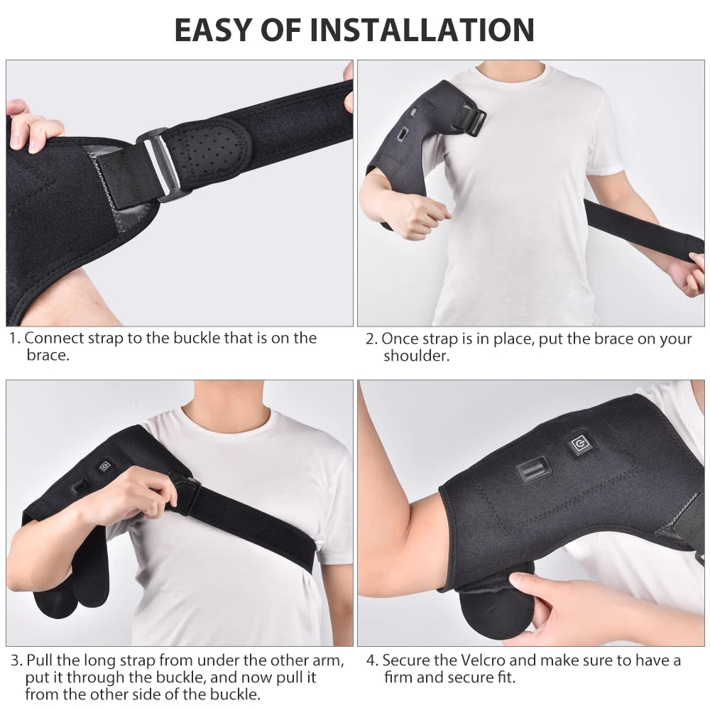 đ Heat Therapy Shoulder Brace â Adjustable Heating Pad for Frozen Shoulder, Bursitis, Tendinitis & Strain | Hot & Cold Support Wrap đ„âïž