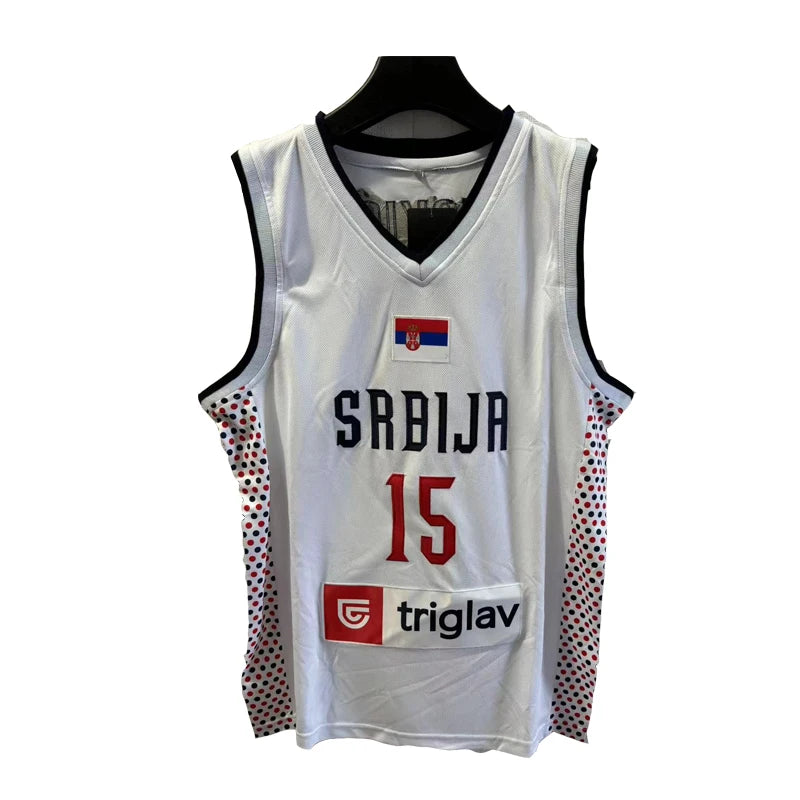2024 Srbija 15 Jokic Basketball Jersey Navy White