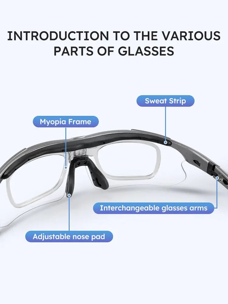 🚴♂️ Latest Cycling Sports Glasses | 5 Pcs Replaceable HD Lenses | Outdoor Polarized Goggles