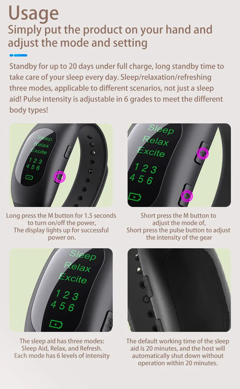 đ Pulse Sleep Aid Device â Micro-Current Therapy for Deep Sleep & Relaxation | Combat Anxiety & Insomnia | Portable Sleeper đ€