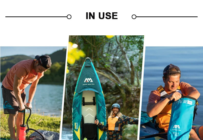 đŁââïž AQUA MARINA 1-2 Person Inflatable Boat | Sport Kayak Model STEAM | PVC Dinghy Raft with Pump & Seats