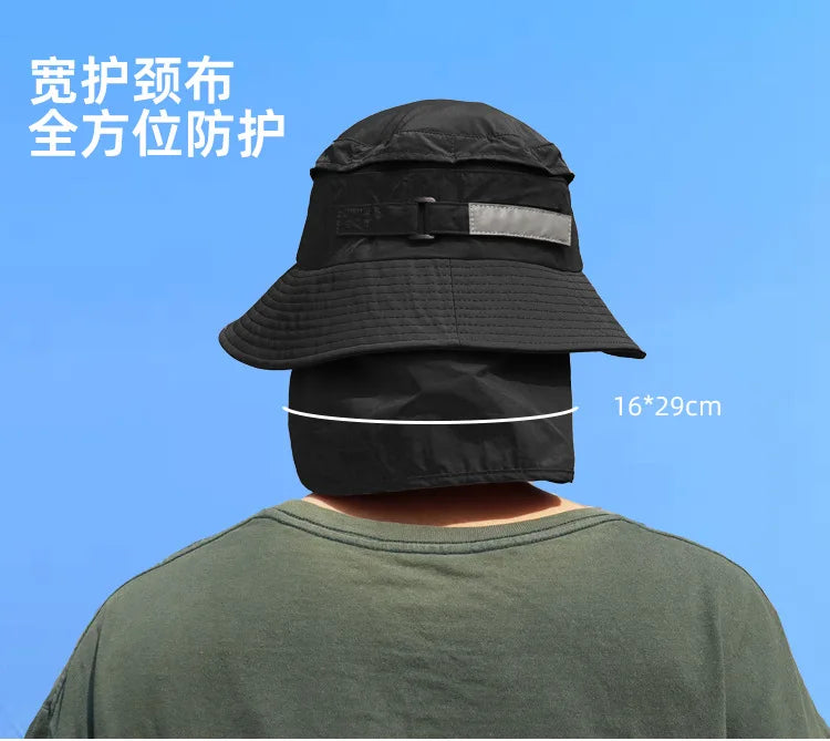 Men's Large Eaves Sun Hat – Detachable Fisherman Surf Cap for Ultimate Summer UV Protection