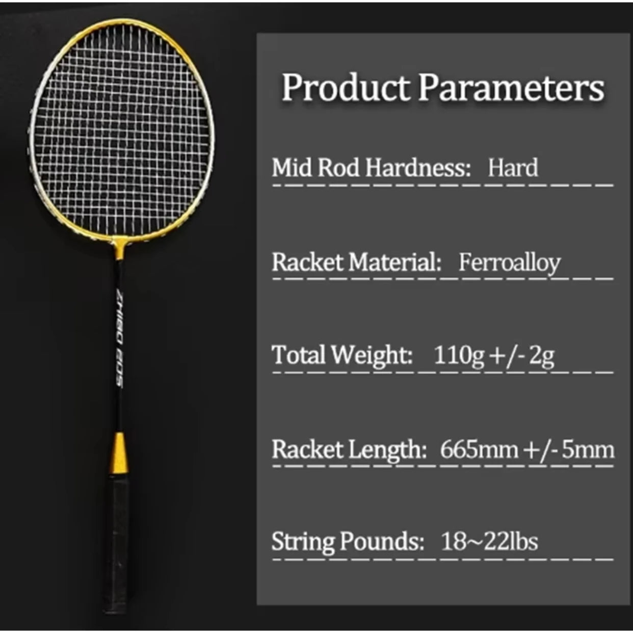 Durable Alloy Badminton Racket for Control Play 65.5cm