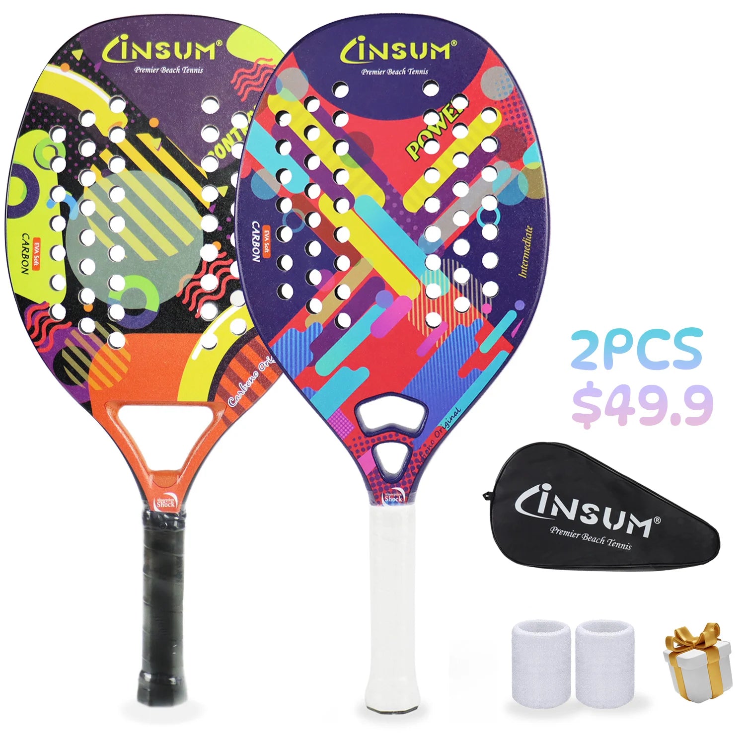 INSUM Beach Tennis Racket with EVA Foam Core