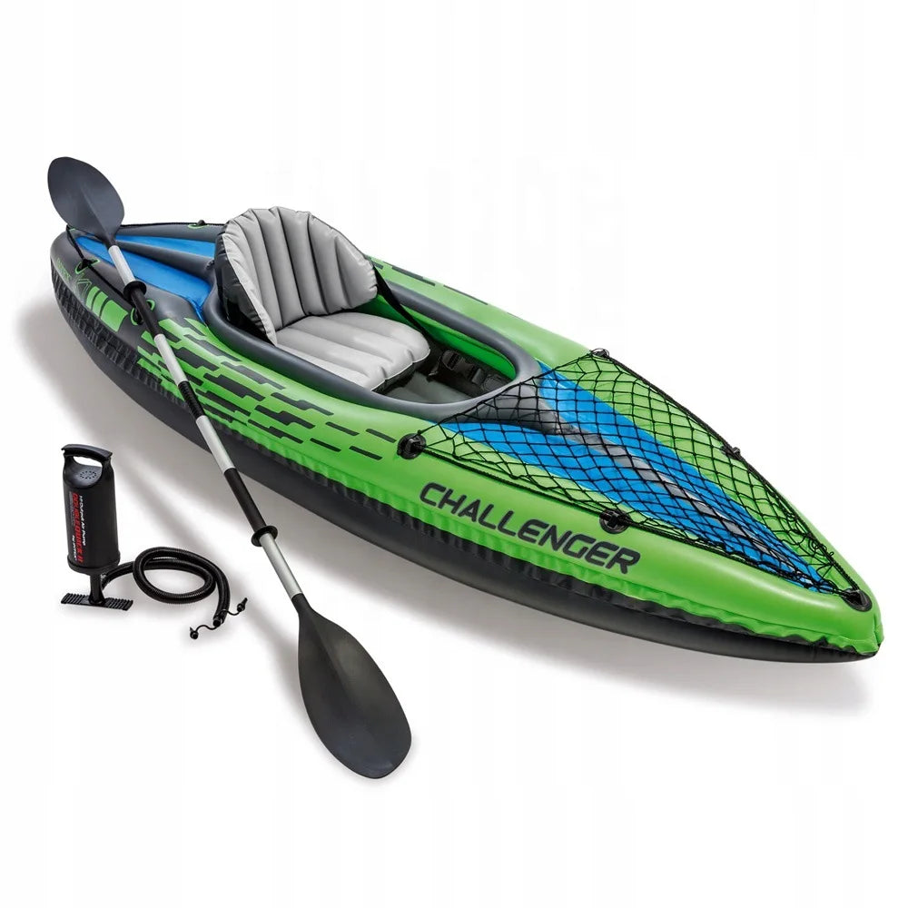 đŁââïž Adventure-Ready Inflatable Kayak â Single Person Fishing & Water Sports Raft | Includes Paddles đ