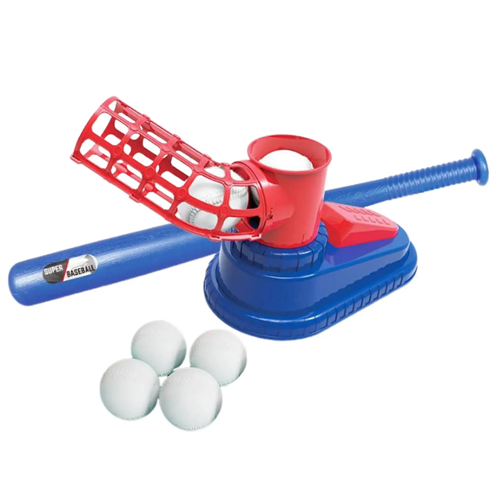 Kids Baseball Pitching Machine with Bat and 6 Baseballs