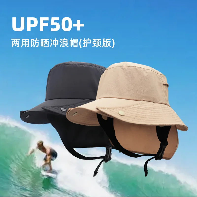 Men's Large Eaves Sun Hat – Detachable Fisherman Surf Cap for Ultimate Summer UV Protection