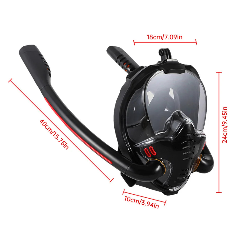 đ Full Dry Snorkeling Mask - Double Tube Silicone Diving Goggles for Adults đ