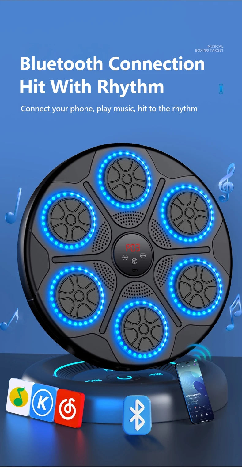 Smart Bluetooth Music Boxing Machine – Wall-Mounted Electronic Punching Trainer for Gym & Home