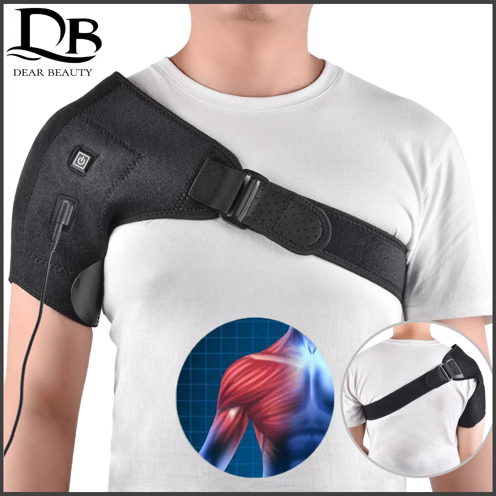 đ Heat Therapy Shoulder Brace â Adjustable Heating Pad for Frozen Shoulder, Bursitis, Tendinitis & Strain | Hot & Cold Support Wrap đ„âïž