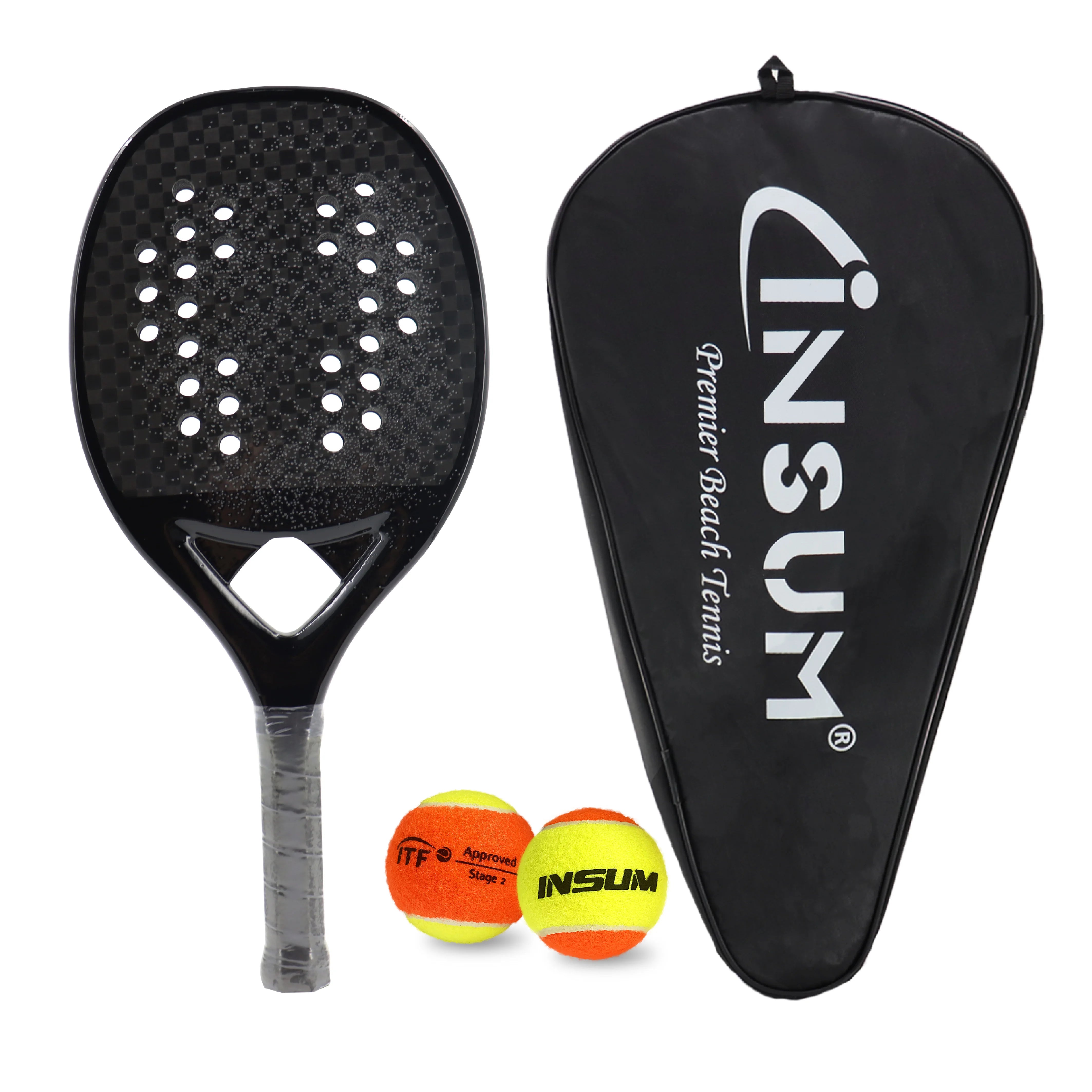 Carbon Fiber Beach Tennis Racket with Grit Face