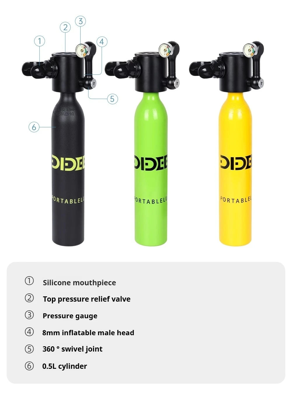 đ Mini Scuba Diving Tank with Sub Mask â Portable 0.5L Underwater Breathing Kit for the Whole Family đââïž