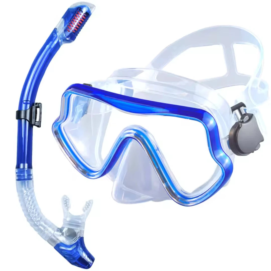 Adult Scuba Diving Mask Snorkel Set with Glass Lens