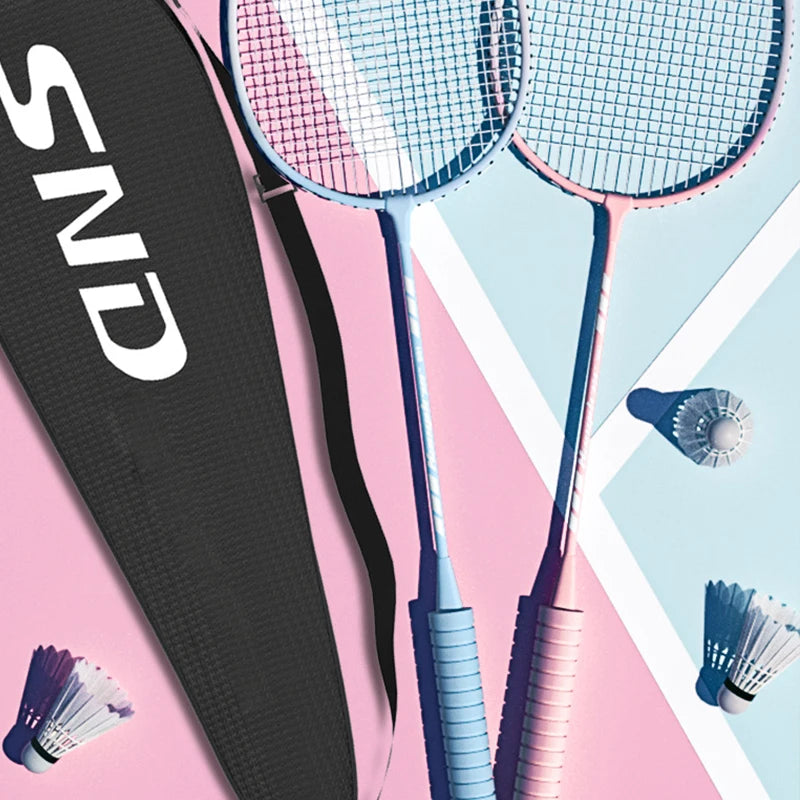 Professional Full Carbon Badminton Racket Set - Light 5U/G4 Offensive & Defensive