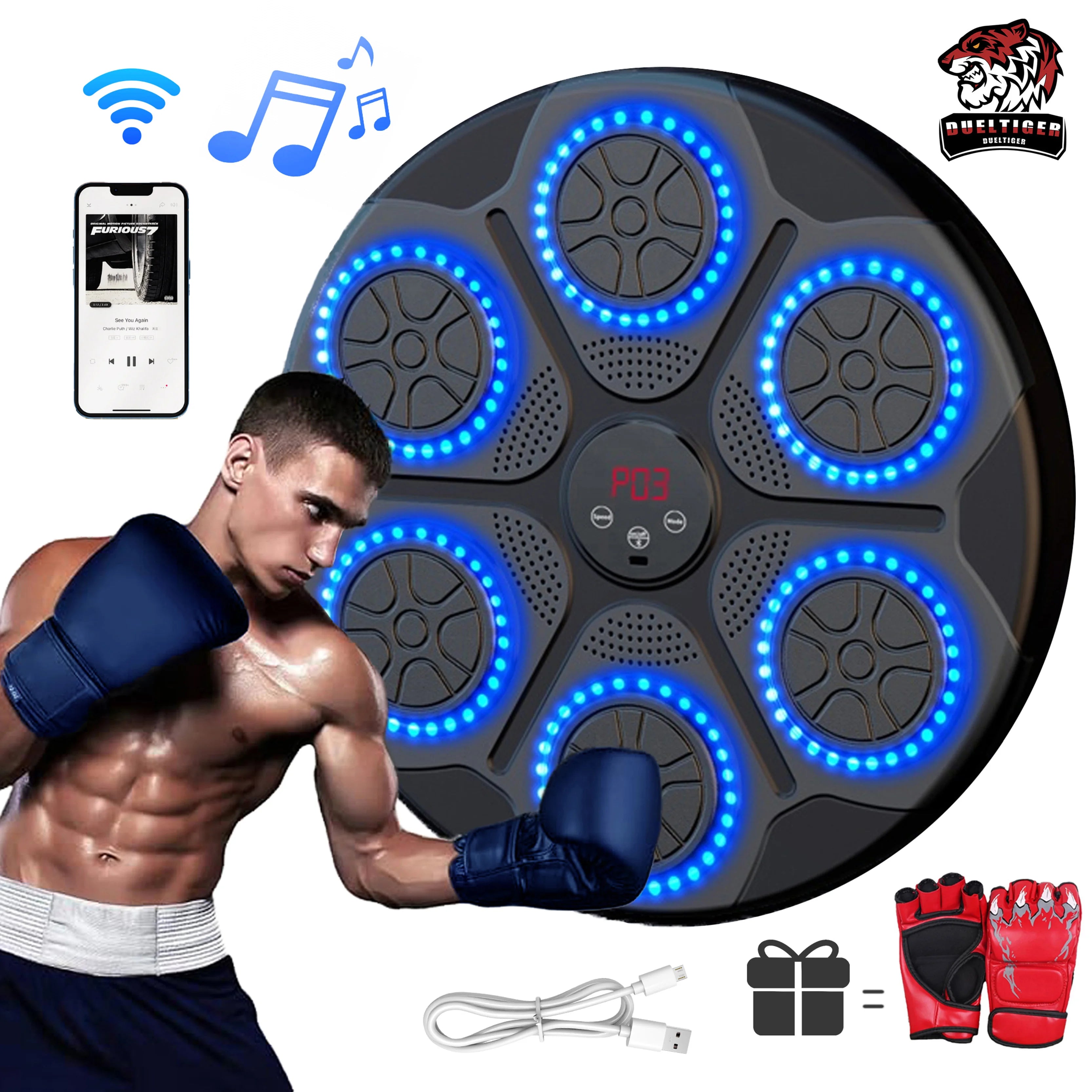 Smart Bluetooth Music Boxing Machine â Wall-Mounted Electronic Punching Trainer for Gym & Home