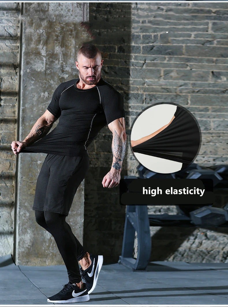 Men's Running Training Sportswear Cycling Slow Running Quick Drying Fitness Clothes Sanda Fitness Exercise Tight Fitting Clothes