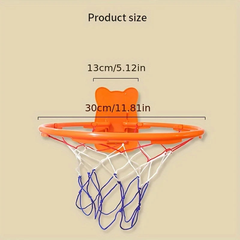 30cm Indoor Wall Mounted Basketball Hoop with Netting for Kids