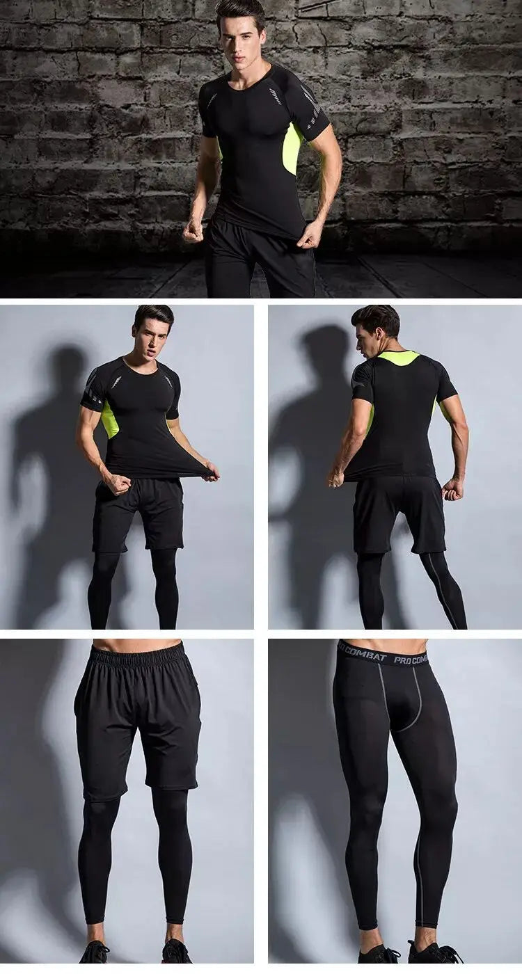 Men's Running Training Sportswear Cycling Slow Running Quick Drying Fitness Clothes Sanda Fitness Exercise Tight Fitting Clothes