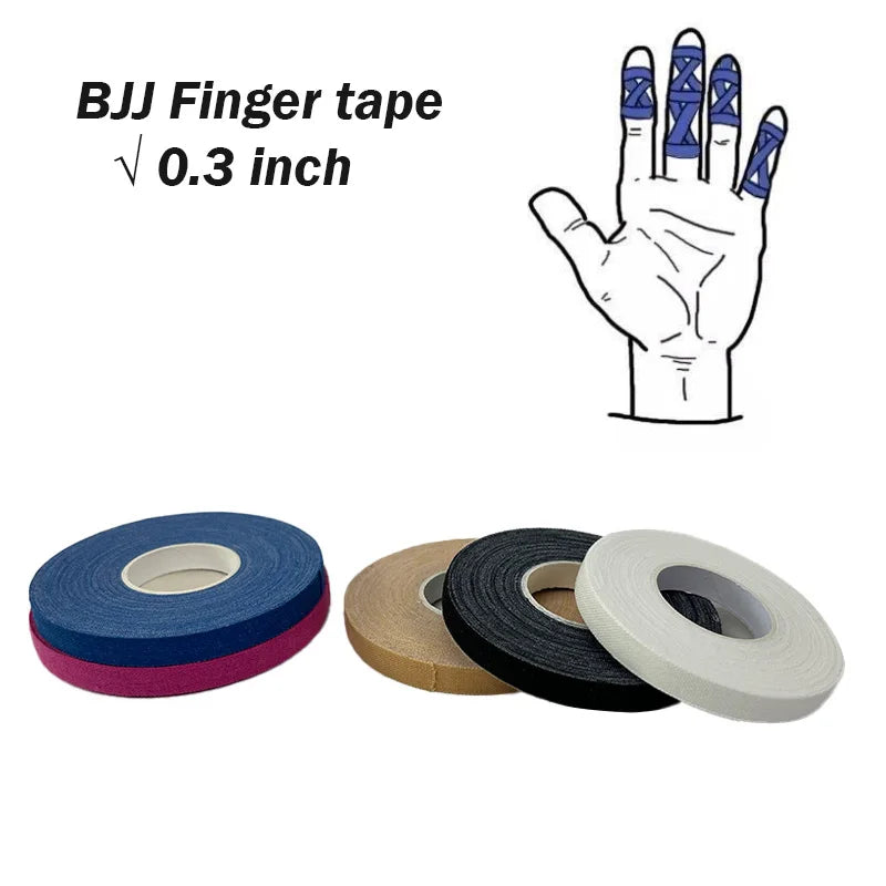 Jiu-Jitsu Finger Tapes â 0.3-inch BJJ Elastic Wrap (3pcs) for Hand Protection & Rock Climbing