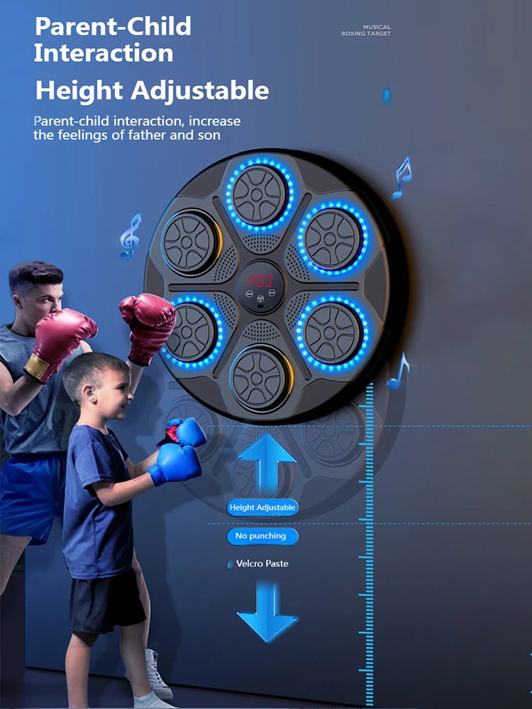 Smart Bluetooth Music Boxing Machine – Wall-Mounted Electronic Punching Trainer for Gym & Home