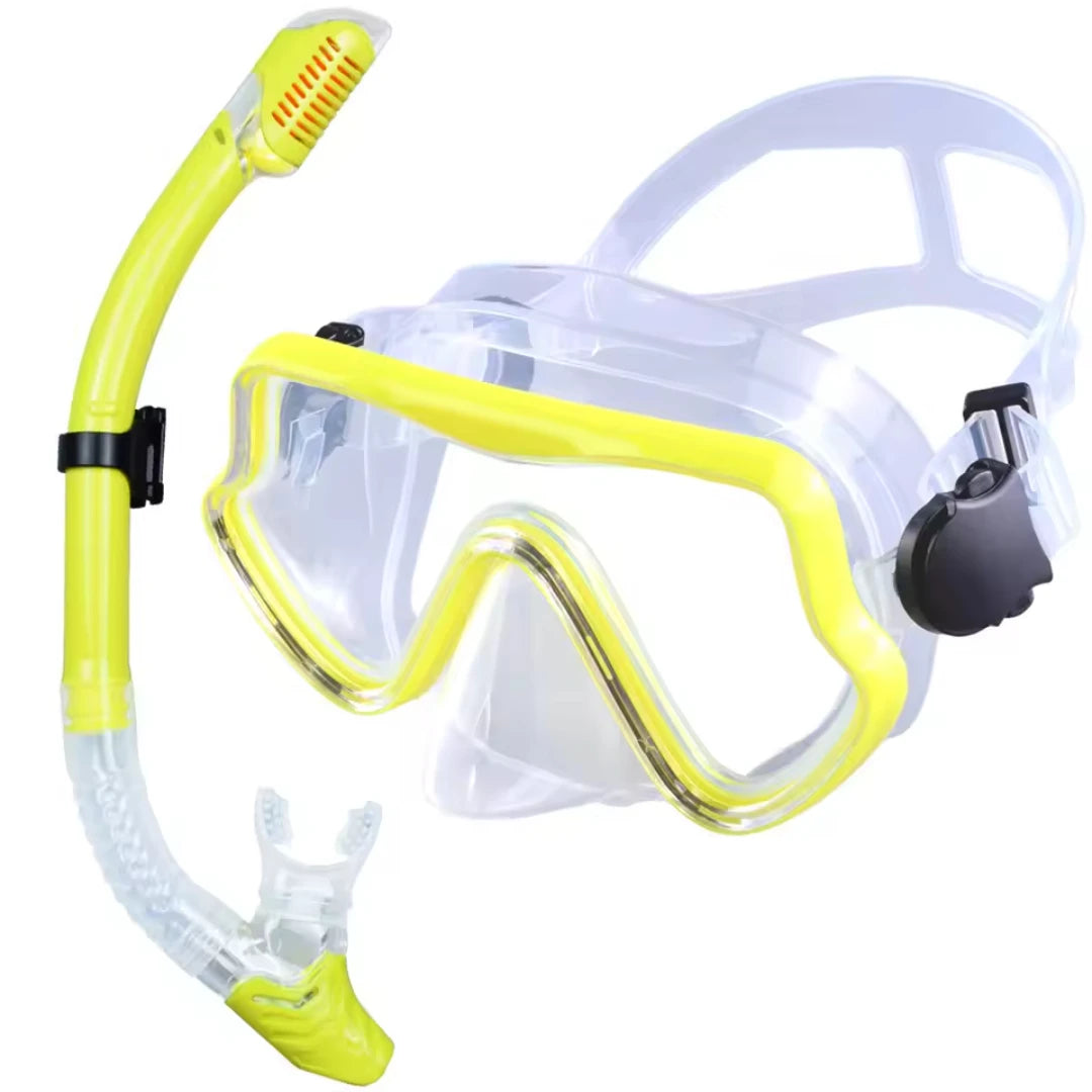 Adult Scuba Diving Mask Snorkel Set with Glass Lens