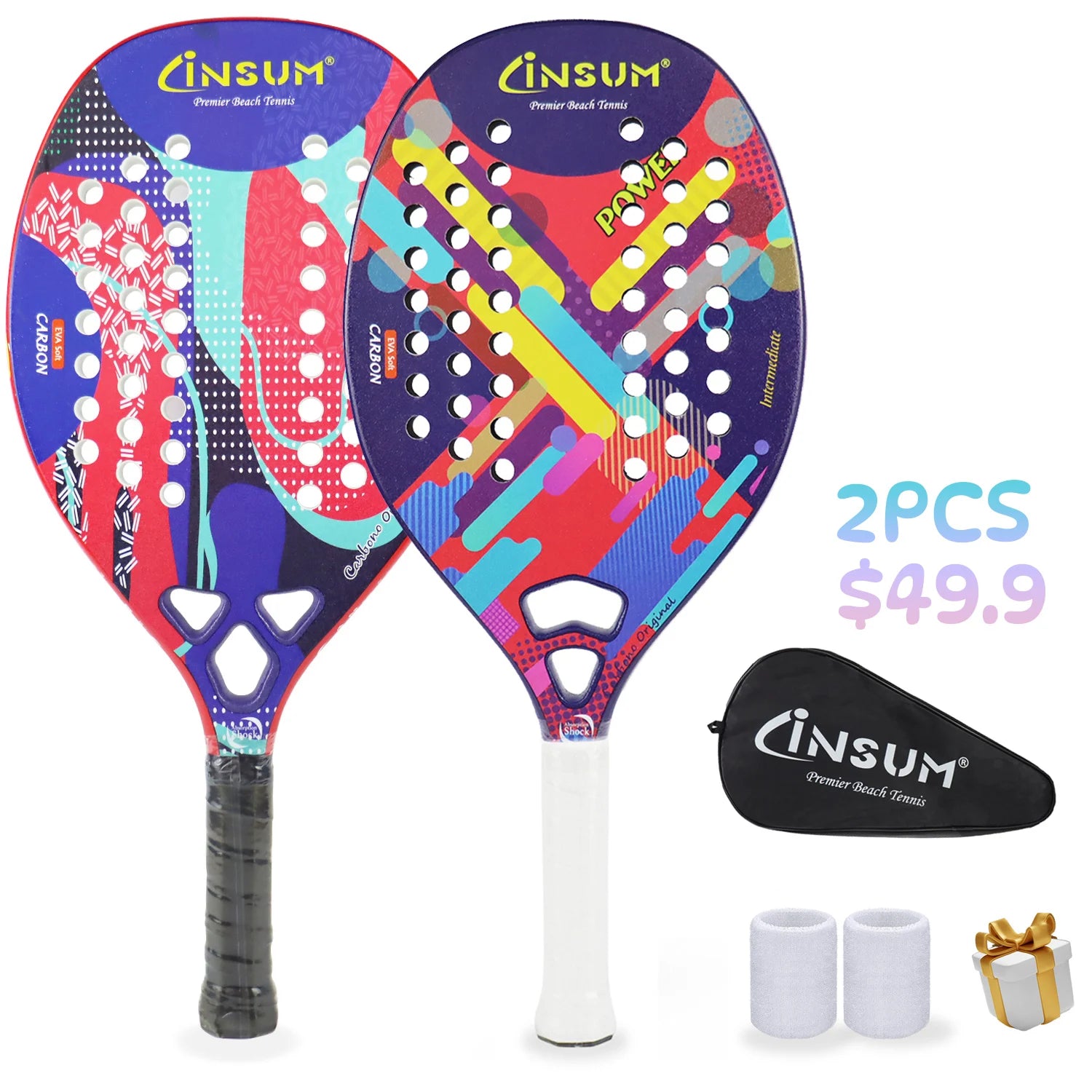 INSUM Beach Tennis Racket with EVA Foam Core