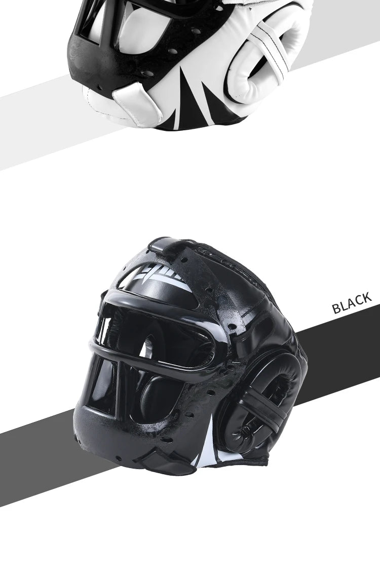 Kids/Adults MMA Muay Thai Boxing Helmet w/ Mask – Taekwondo Martial Arts Sparring Headgear